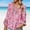 Pink, variant on LINGLANG Womens Tops Trendy Fashion Tops Loose V Neck Printed Loose Casual Long Sleeves T Shirt Shirts Under $5