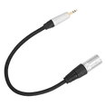 thumbnail image 2 of Cable estéreo blindado de 2 conectores jack macho de 3,5 mm a XLR macho de 3 pines de 0,3 metros para grabación de audio con micrófono., 2 of 7