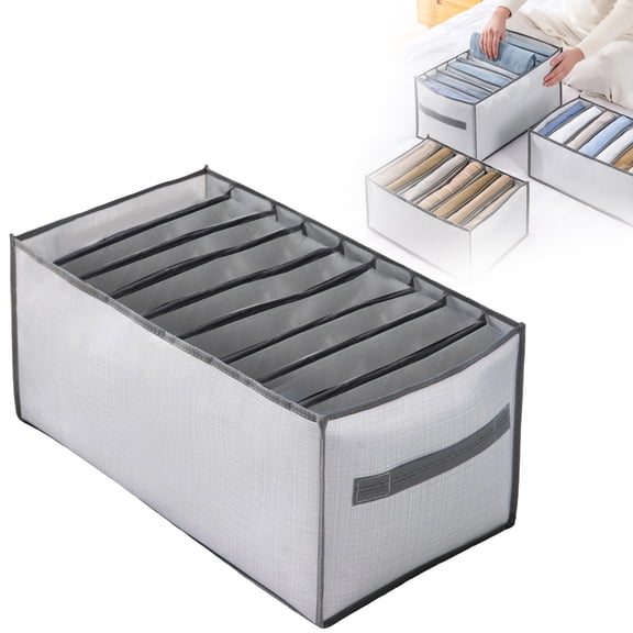 Goowood Wardrobe Clothes Organizer Drawer Dividers Foldable Washable Storage Box for Pants Jeans Leggings T-shirts Closet Organization