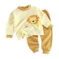 thumbnail image 3 of Cethrio Boys Cotton Pajama Sets, Crewneck Graphic Long Sleeve 2 PC Boys' Sleepwear Yellow Size 5T, 3 of 4