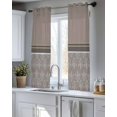 thumbnail image 5 of Boho Brown Flower Sheer Curtains 39 Inch Length 2 Panels Set for Living Room/Bedroom, Abstract Bohemia Pesley Floral Kitchen Curtains Grommet Semi-Sheer Curtains Drapes Window Treatments 27.5"x39"x2, 5 of 7