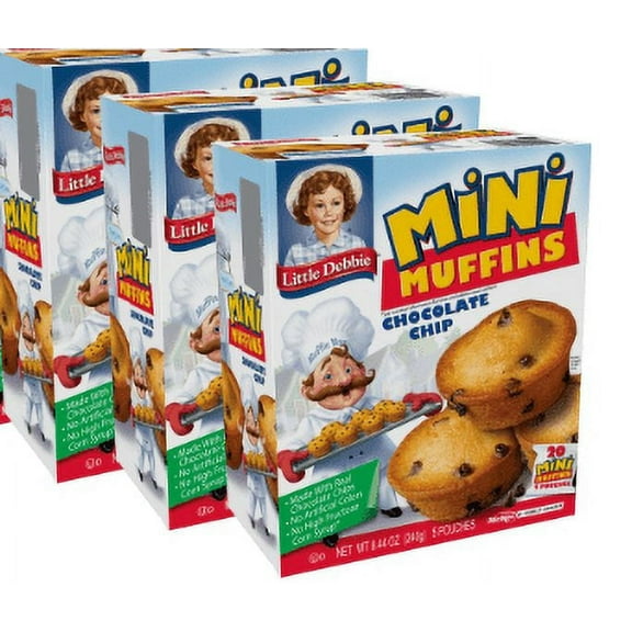 Little Debbie Chocolate Chip Mini Muffins, 8.44 oz pack of 3