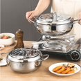 thumbnail image 3 of Stainless Frying Pot 3.2L Double Ear 201 Stainless Steel Deep Fryer Pot with Oil Drip Drainer Rack  for Tempura, 3 of 7