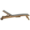 thumbnail image 3 of Teak Wood Bahama Outdoor Patio Pool Lounger With Batyline Mesh, Grey, A-Grade Teak Wood, 3 of 5
