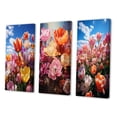 thumbnail image 3 of Designart "Tulips landscapes Of Color III" Floral Wall Art Set Of 3 - Multi-Color Tulips Gallery Wall Set For Home Decor, 3 of 7