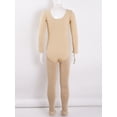 thumbnail image 3 of Hansber Kids Fleece Lined Jumpsuit for Girls Ballet Gymnastic Leotard Outfits Long Sleeve Bodysuit B Nude Round Neck 140/L, 3 of 6