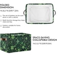 thumbnail image 3 of St. Patrick's Day Shamrock Storage Basket with Handles Collapsible Storage Bins Canvas Fabric Storage Organizer for Shelves Closet Bedroom Living Room 1Pack Decor Gifts, 3 of 7