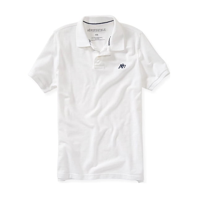 Aeropostale A87 Logo Rugby Polo para Hombre, Blanco, XS Aeropostale polo, rugbi