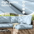 thumbnail image 6 of Pakunoda 14 Pieces Outdoor Replacement Cushions, 5” High-Density Foam Sectional Cushions Couch, 6 Seat Patio Conversation Sets for Rattan Wicker, Liner&Cover, Sky Blue, 6 of 7