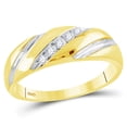 thumbnail image 2 of 10kt Yellow Gold Mens Round Diamond Wedding Band Ring 1/10 Cttw, 2 of 2