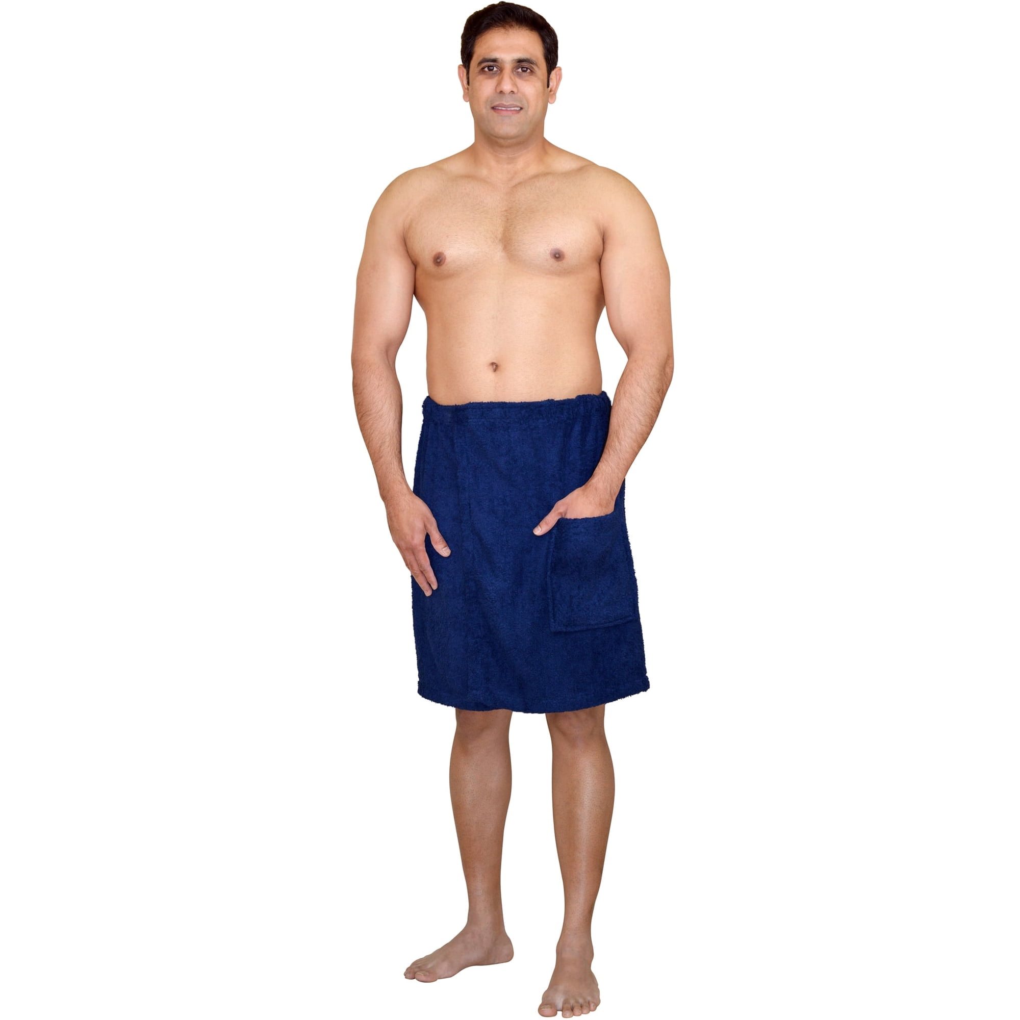 SKYLINEWEARS Mens 100% Terry Cotton Adjustable Velcro Spa Shower Towel Bath Wrap