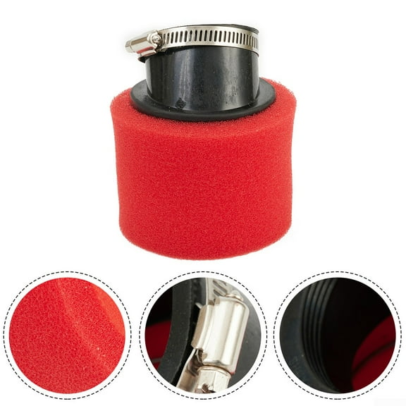 UHUSE 50mm Motor Air Filter Angled for ATV Go Kart Moped Scooter Pocket Dirt Bike Red