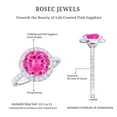 thumbnail image 5 of Rosec Jewels Lab Grown Pink Sapphire Ring with Diamond Halo for Women - AAAA Grade, 18K White Gold, US 6.50, 5 of 8