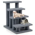 thumbnail image 1 of Gymax 24'' 4-Step Pet Stairs Carpeted Ladder Ramp 8 Scratching Post Cat Tree Climber, 1 of 10