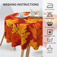 thumbnail image 6 of Fall Maple Leaves Tablecloth 60 Inch Round Autumn Circular Table Cloth Harvest Waterproof Tablecloths for Kitchen Dinner Holiday Picnic Party Indoor Outdoor Party Decoration, 6 of 6