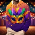 thumbnail image 1 of Ceisia Men's Mardi Gras All-Over Print Hoodie | Relaxed Winter Festive Casual Sweatshirt Gift, 1 of 6