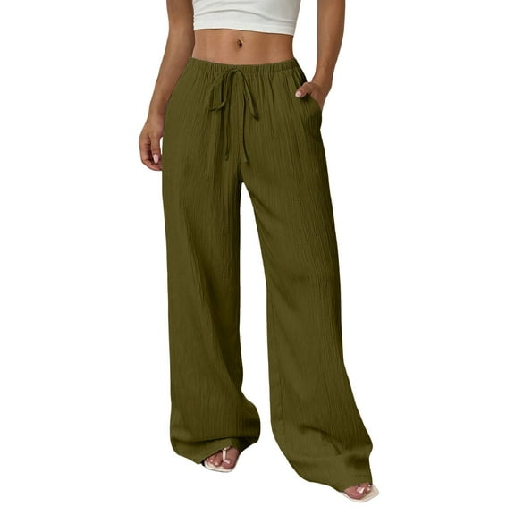 iHPH7 Travel Pants Women Lounge Pants Women Womens Fall Pants Baggy Pants Fall Clothes Gaucho Pants for Women Trousers Pants for Women Dark Green L