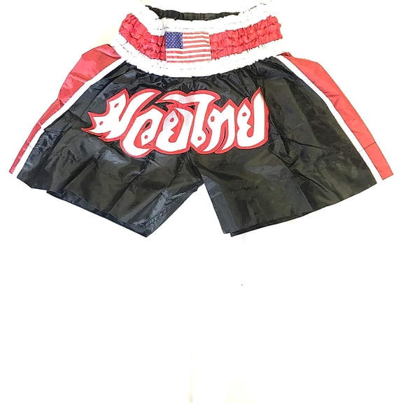 Woldorf USA Muay Thai Fight Shorts in Black White Martial Arts, Sparring Fitness, Soft Fabric, Grappling Shorts, Kickboxing Shorts, Fighting Shorts, Muay Thai Training Shorts