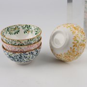 4-Color Porcelain Bowls | Lead-Free Underglaze Design️ | Microwave & Dishwasher Safe | Comfortable to Hold🤲 | Elegant Floral Pattern