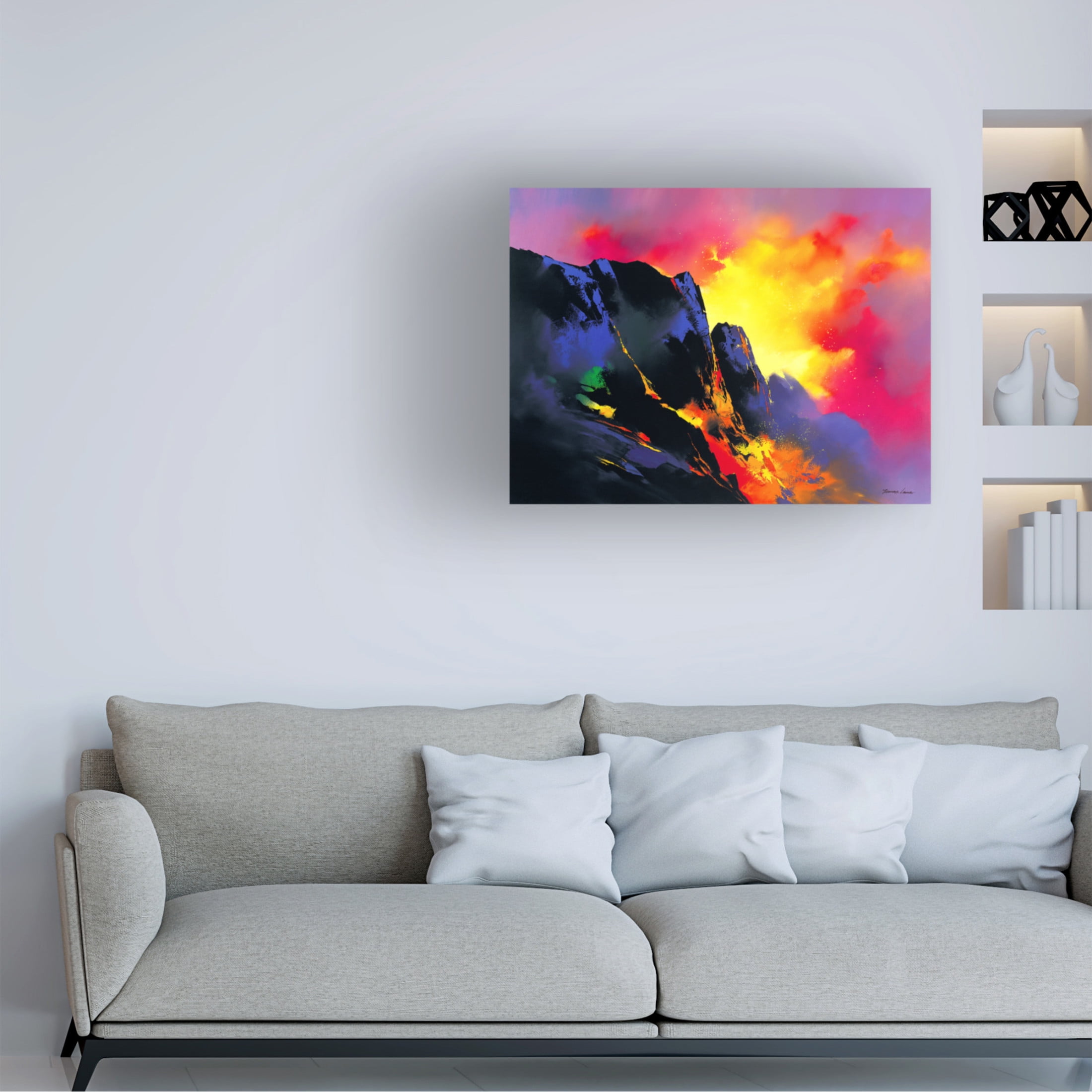 Canvas Wall Art - Thomas Leung 'Lavas Descent' Wall Art for Living Room, Bedroom, or Office Décor by Trademark Fine Art - 19 x 14 Inches