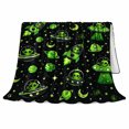 thumbnail image 2 of Alien Spaceship Planet Whimsical Space Theme, Playful Celestial Art Scene, Warm Flannel Blanket for Living Room and Bedroom, Celestial Art Lovers Housewarming Gift, Fantasy Home Decor, 2 of 9