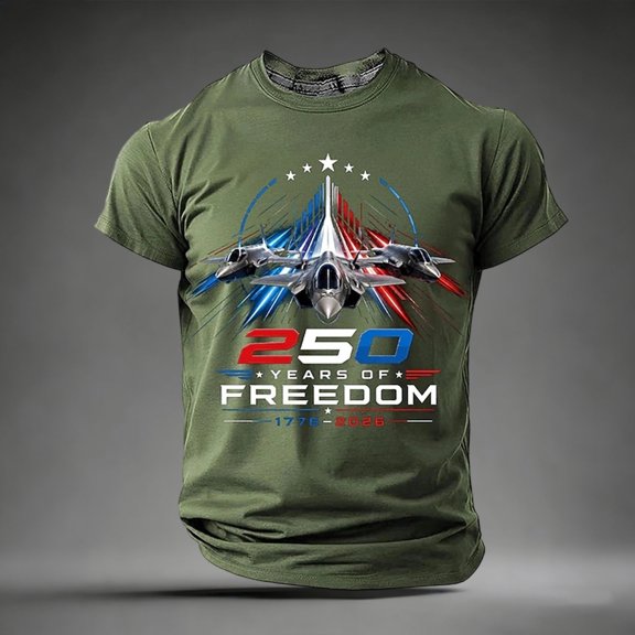 250Th Anniversary USA Shirt Men's Patriotic Independence Day Graphic July 4Th Celebration Tee 4Th of July Mens Shirt Army Green L