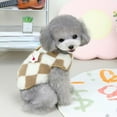 thumbnail image 5 of Winter Pet Clothing Dog Fleece Coat Two-Legs Plaid Design Size 13x16.9x13 Inches (Brown/S), 5 of 6