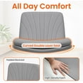 thumbnail image 3 of PRZL Criss Cross Chair with Wheels Comfy Wide Vanity Desk Chair Dual Base Leather Armless Adjustable Swivel for Home Computer Task (Gray), 3 of 13