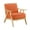Natural+Orange, variant on Matt Brown Accent Chair For Reading Corner: Solid Wood, Foam Padding, 20 In. Package Height, Natural Finish Comfy With Finish: Rubberwood, Faux Leather, 23" Arm Height