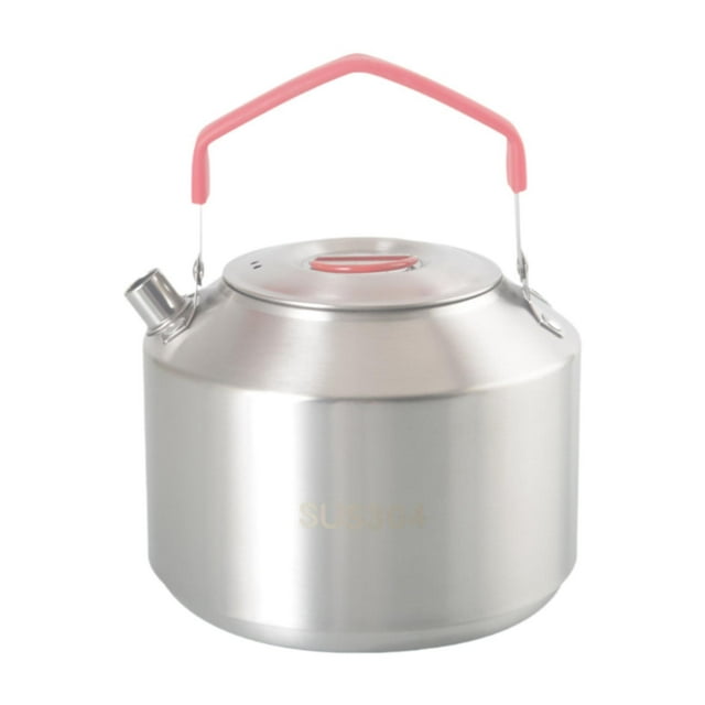 S SERENABLE Bouilloire de Camping Compacte avec Poignée Cafetière Théière pour Randonnée Pique-Nique Escalade Rouge et 1,5 L