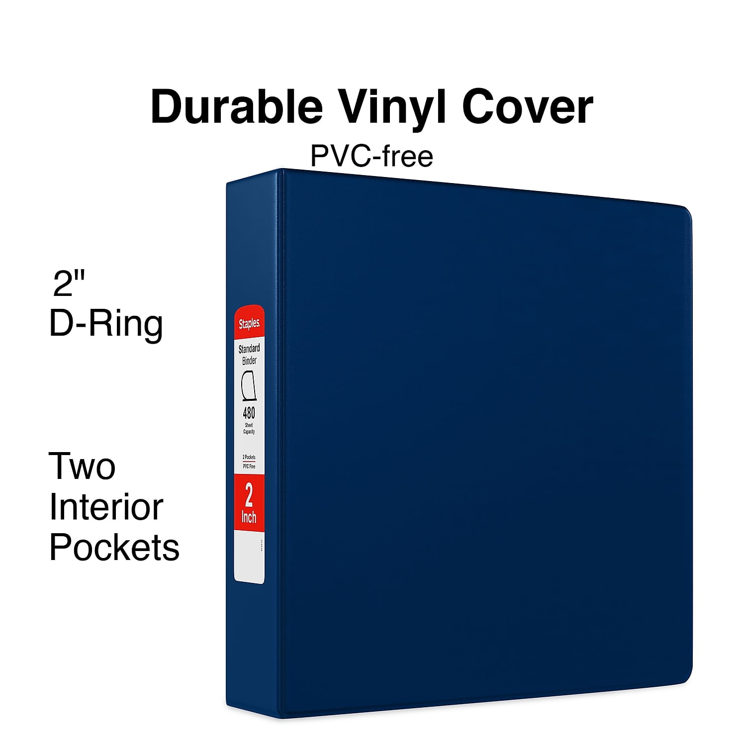 Staples Standard 2' 3-Ring Non-View Binder Blue (26418-CC) 82625