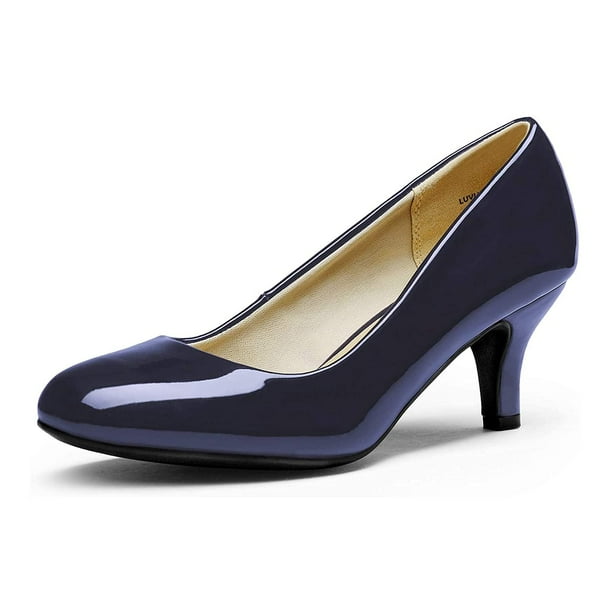 Zapatos DREAM PAIRS Vestir Cómodos Tacón Bajo Azul Marino 9.5