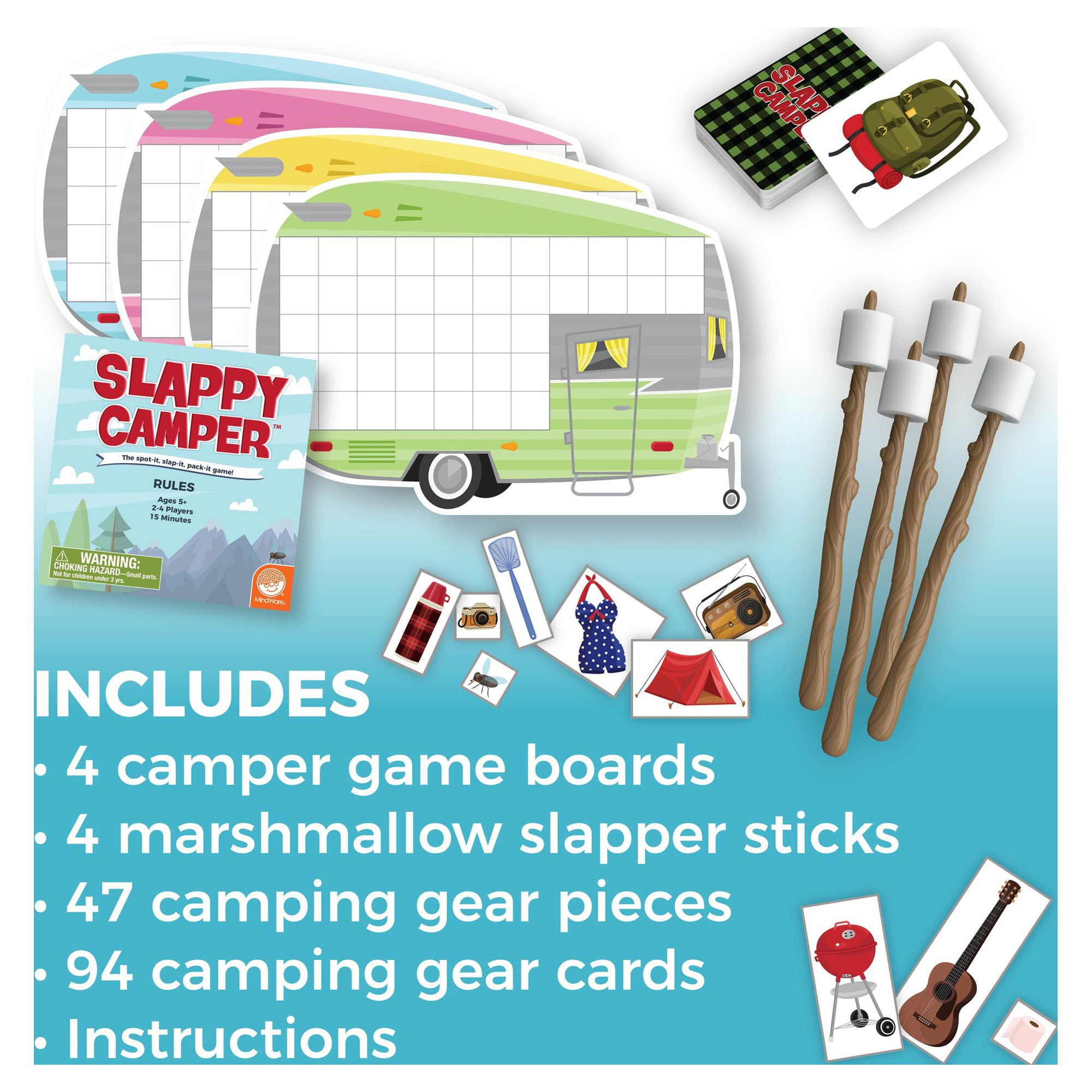 MindWare Slappy Camper Game for Quick Thinking, Reflexes, and Storytelling, 2-4 Players