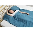 thumbnail image 2 of Jitty Rectangular Sleeping Bag Liner 83"x45", Portable Lightweight Travel Sheet with Pillow Slot for Adult Teen Hotel Travel Camping Home (Blue), 2 of 8
