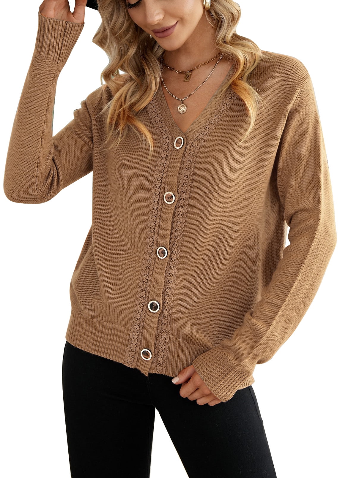 Long Sleeve Khaki Sweater Size 