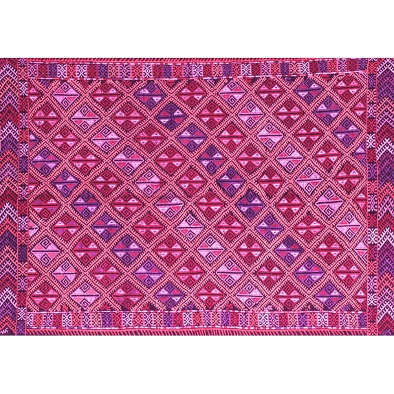 Ahgly Company Indoor Rectangle Oriental Pink Traditional Area Rugs, 2' x 5'