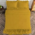 thumbnail image 4 of 4 Piece Long Ruffle Sheet Set, 20" Inch Long Ruffle On Corner Of The Flat Sheet, 15 Inch Deep Pocket, 100% Egyptian Cotton, 800 TC, Twin Size, Solid Gold, 4 of 9