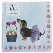 Boston International IHR 3-Ply Cocktail Beverage Paper Napkins, 5 x 5-Inches, Bunny Dogs
