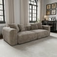thumbnail image 4 of The Magic Home 2-Seater Modular Convertible Corduroy Sectional Sofa, Brown, 4 of 10
