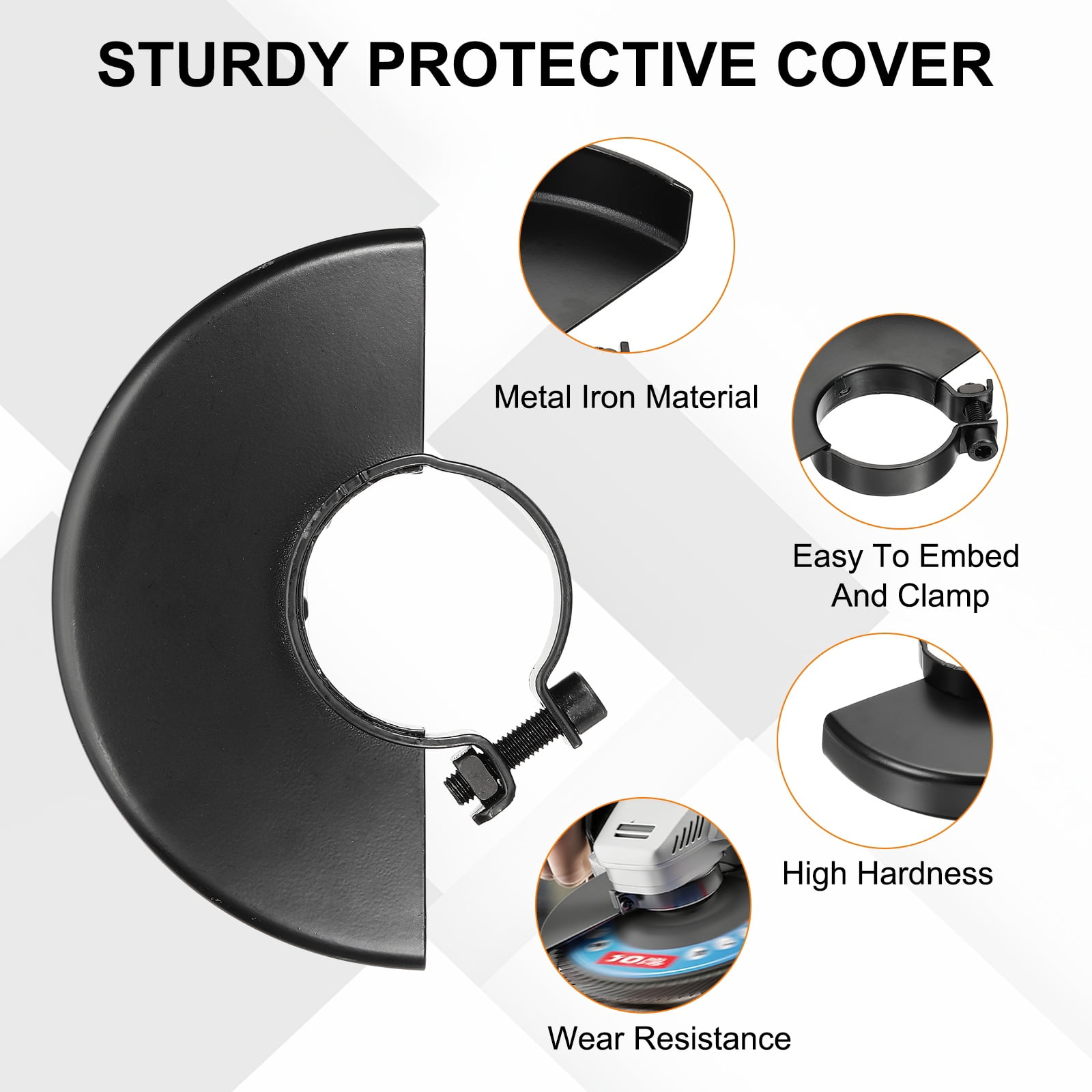 Uxcell Angle Grinder Guard 6" (160mm) 2.13" Dia, 2Pcs Metal Adjustable Angle Grinder Safety Guard Wheel Disc Blades Protective Cover Shield Replacement, Black