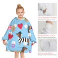 thumbnail image 6 of Colorful Funny Dachshund Blanket Hoodies for Kids 6-13YR Oversize Wearable Blanket Hoodies for Boys Girls Teens, 6 of 7