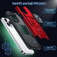 thumbnail image 5 of Designed for iPhone 15 Pro Case, Military Grade Shockproof Protective Phone Case Cover with Enhanced Metal Ring Kickstand [Support Magnet Mount] for iPhone 15 Pro 6.1 inch, Red, 5 of 12