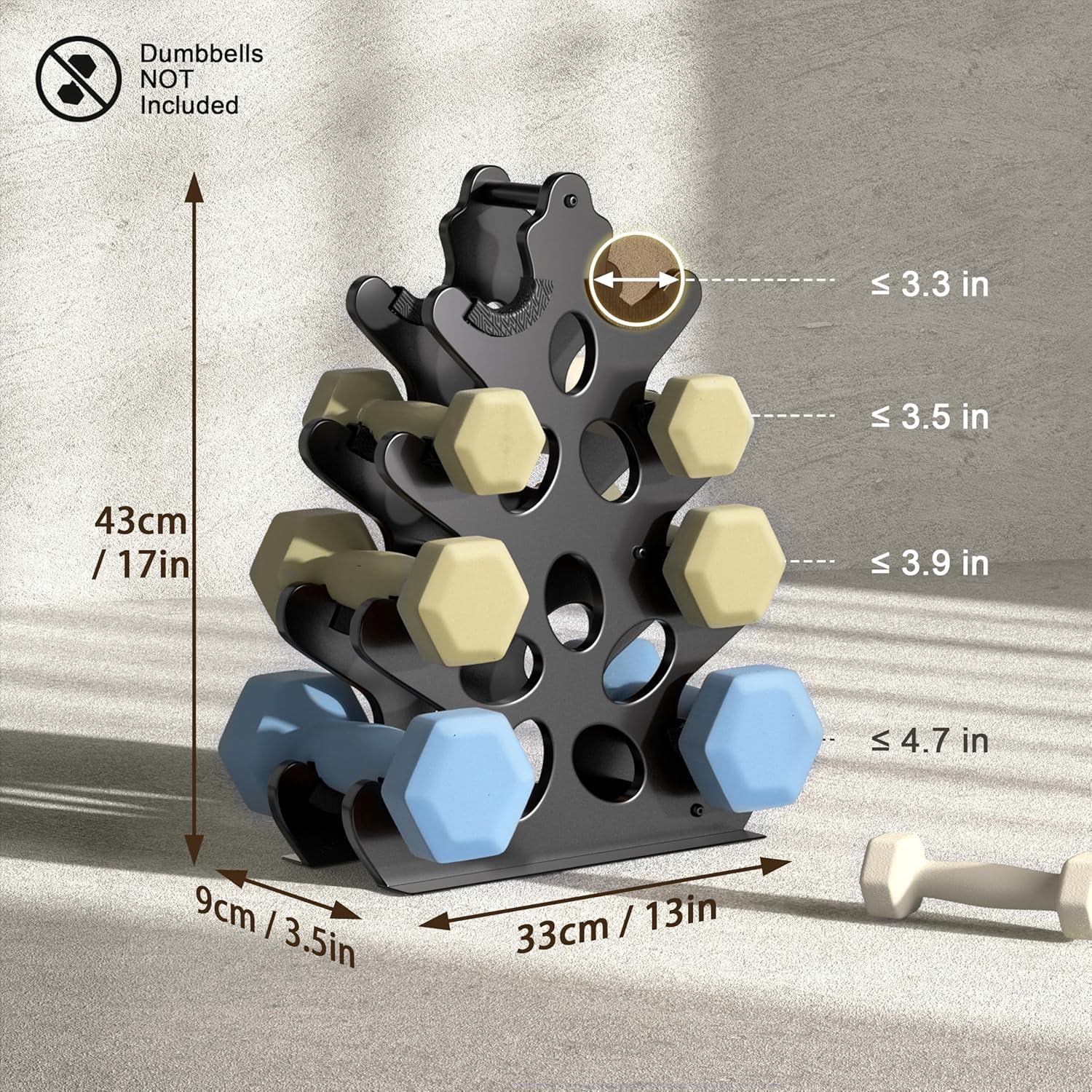 4-Tier Dumbbell Rack Only Weight Racks For Free Weights Dumbbell Tower (No Dumbbells Rack Only)