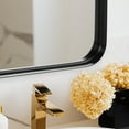thumbnail image 6 of Large Bathroom Mirror 40x30 Inch, Black Metal Framed Vanity Mirror with Rounded Corners, Wall Mounted, Anti-Rust, Tempered Glass, Perfect for Bathroom Decor, Hangs Horizontally or Vertically, 6 of 9