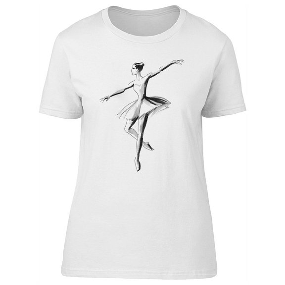 Ballerina Pose Sketch T-Shirt Women -Image by Shutterstock, Female x-Large