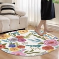 thumbnail image 6 of Tuvgenk Area Rug Living Room Non Slip Floral Accent Rugs Round Bedroom Washable 3×3 Floor Mat, 6 of 6