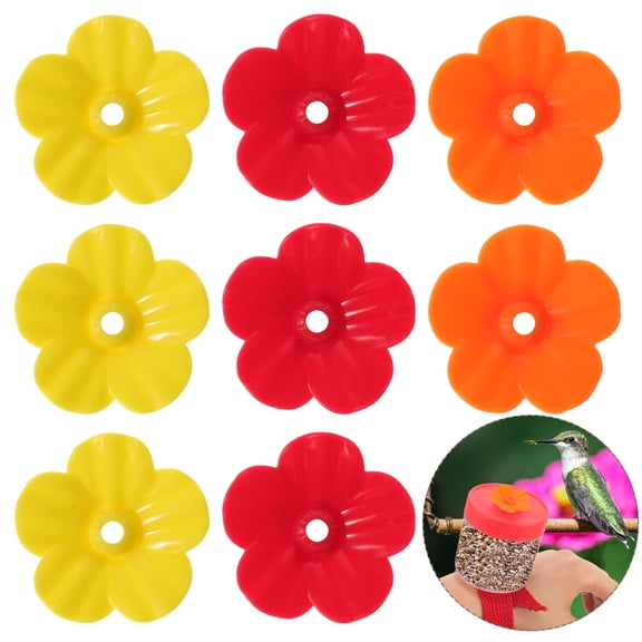Nicehomfit 24Pcs Replacement Decorative Flower for Hummingbird Feeders Plastic Feeding Ports
