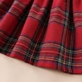 thumbnail image 6 of Ulanda Toddler Baby Girl Christmas Outfit Long Sleeve Turtleneck Ribbed Top Plaid A-line Skirt 2Pcs Set (Red, 4-5 Years), 6 of 9