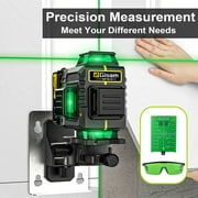 Gisam Laser Level with Tripod , 4x360° Self-Leveling Green Cross Line 4D Laser Tool with Remote Control, Magnetic Bracket & 2* 4800mAh Battery