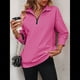 thumbnail image 5 of Sudaderas de Gran Tamaño para Mujer, Suéteres de Otoño, Sudaderas con Capucha de Moda, Jersey con Media Cremallera, Camisas de Larga, Ropa Rosa Roja XXL, 5 of 10
